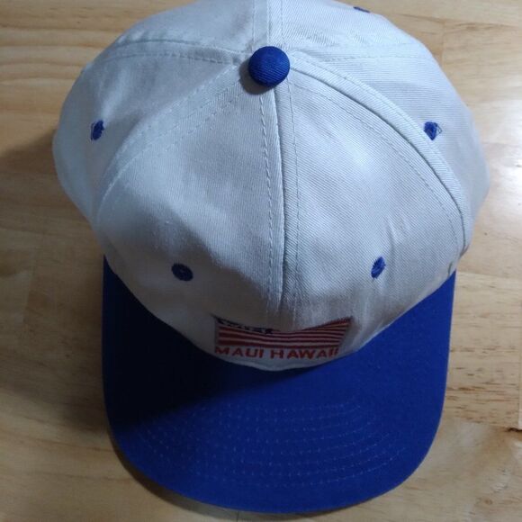 Vintage Maui Hawaii Flag Logo Snap Back Hat - Picture 3 of 6